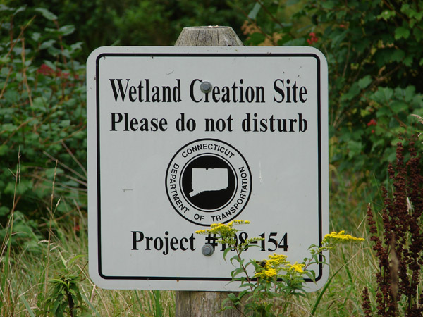 Wetland creation sign