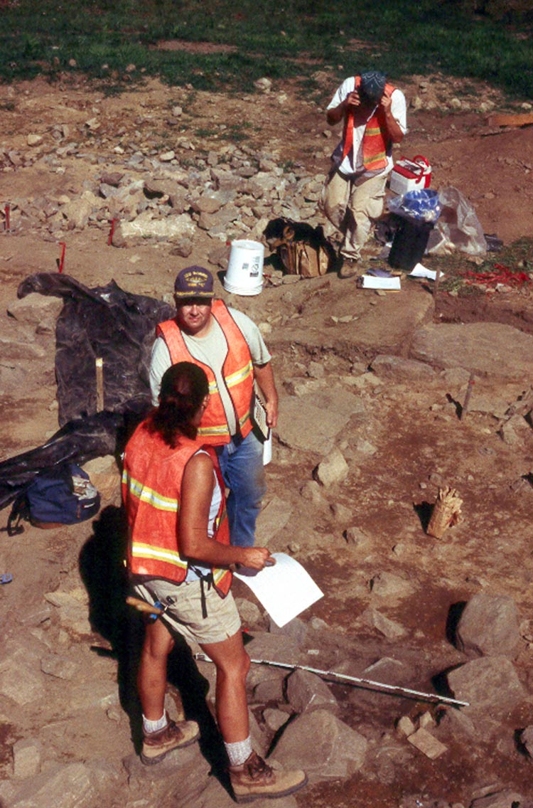 Image of archaeologists at work on the site