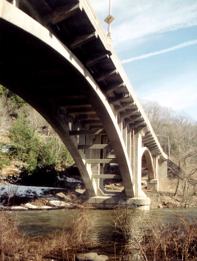 Underside of river span